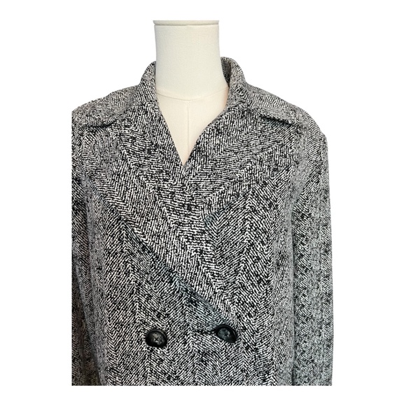 🆕 ⚪️ NWOT CABI Agent Grayscale Herringbone Double Breasted Statement Jacket | S - Picture 3 of 12